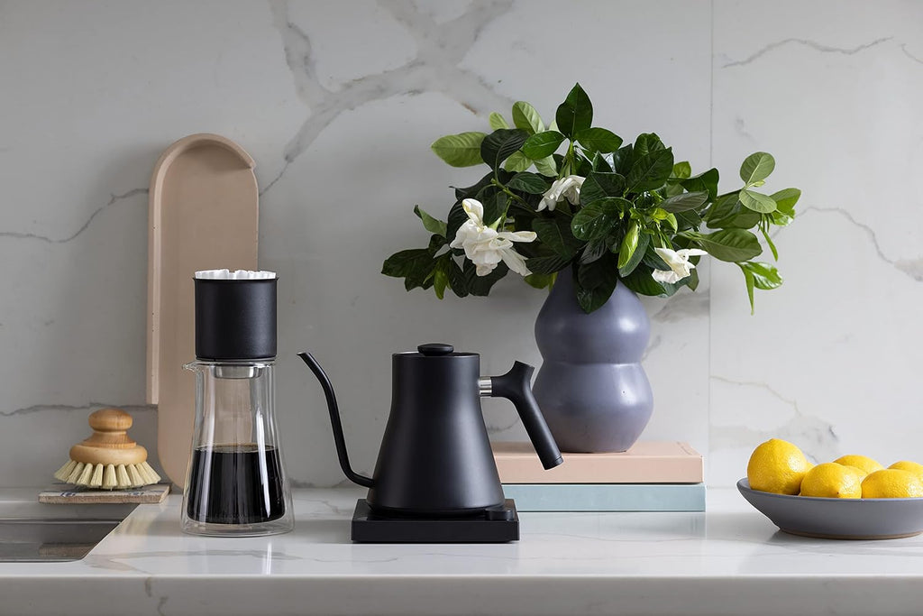 Fellow Stagg EKG Electric Gooseneck Kettle - Pour-Over Coffee and Tea Kettle - Stainless Steel Water Boiler - Quick Heating for Boiling Water - Matte Black