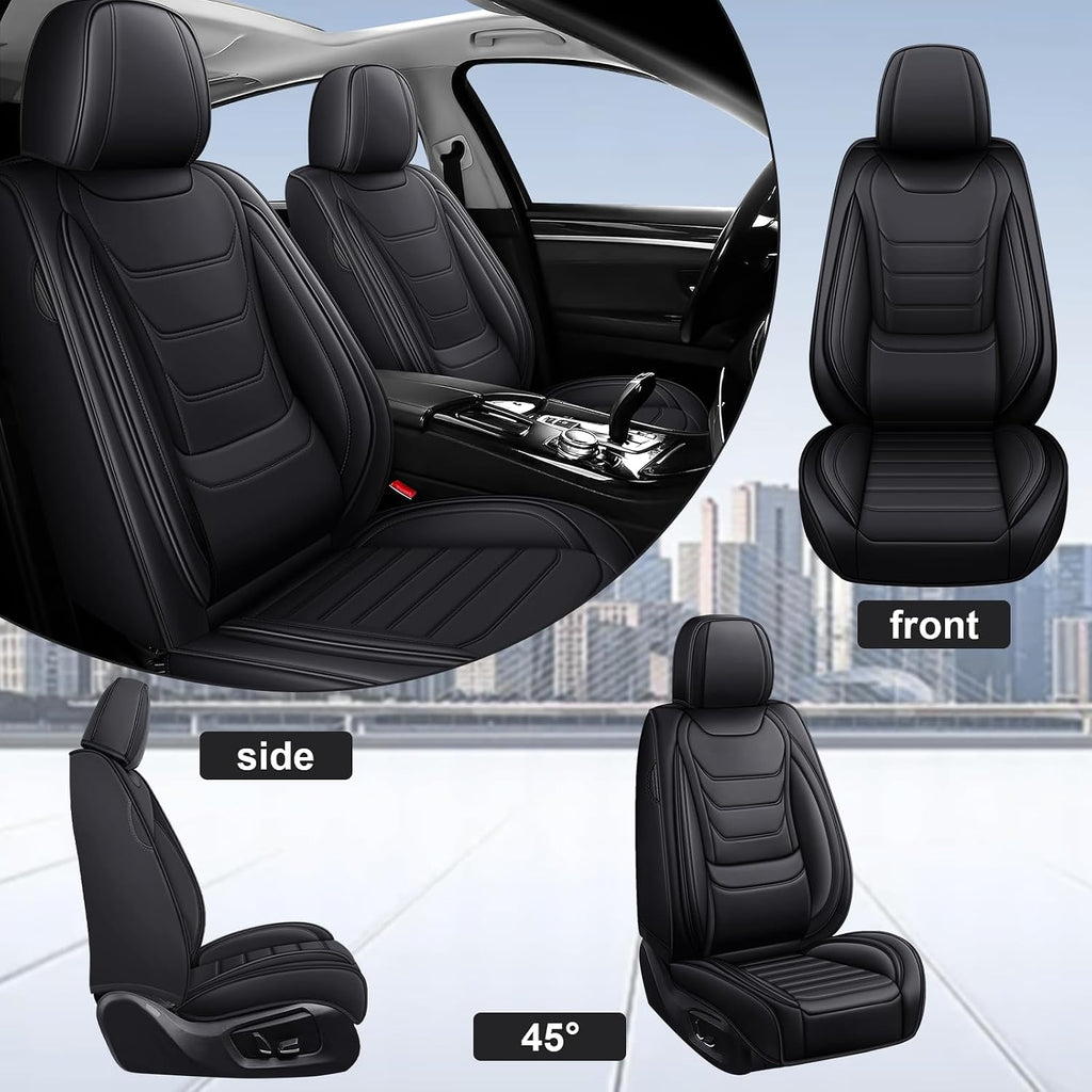 DHAEY Car Seat Covers for Buick Encore GX 2020-2026, Family Seat Covers, Nappa Leather, Wear-Resistant, Anti-Slip, Waterproof, 5PCS Full Set, Black