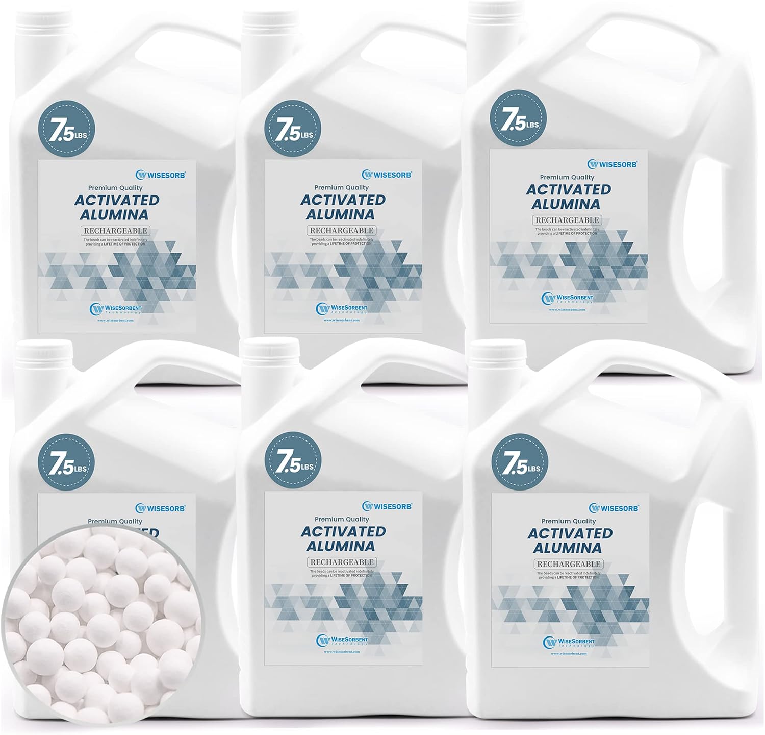 Wisesorb 45 LBS Activated Alumina, Alumina Desiccant Great for Filament Drying, Reusable Dessicant Dehumidifiers Desiccant Moisture Absorber Prevent Wet Filament