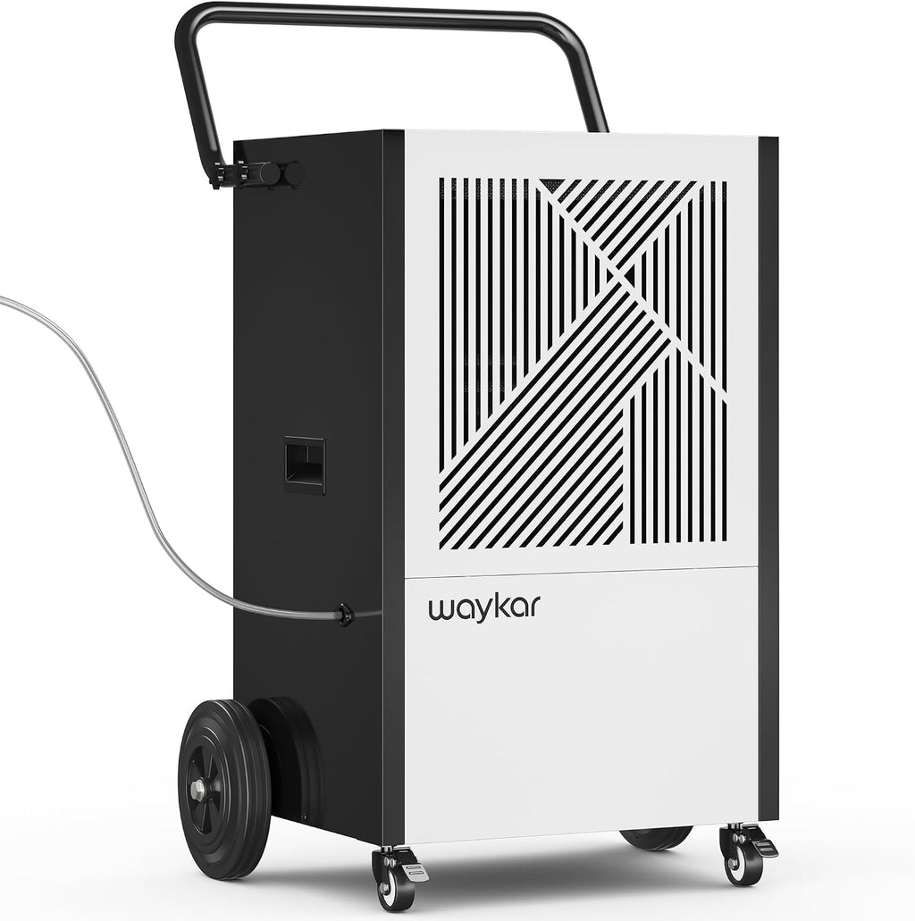 Waykar 216 Pints Commercial Dehumidifier with Pump, Drain Hose and Washable Filter Space up to 8500 Sq. Ft, for Basements, Industrial or Commercial Spaces and Flood Restoration - 5 Years Warranty
