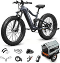 PUCKIPUPPY Electric Bike for Adults 960W, 48V 20AH Battery Ebike, 26' Fat Tire 28MPH 80Miles Range Mountain Electric Bicycle, 7 Speed Hydraulic Disc Brake, Full Suspension