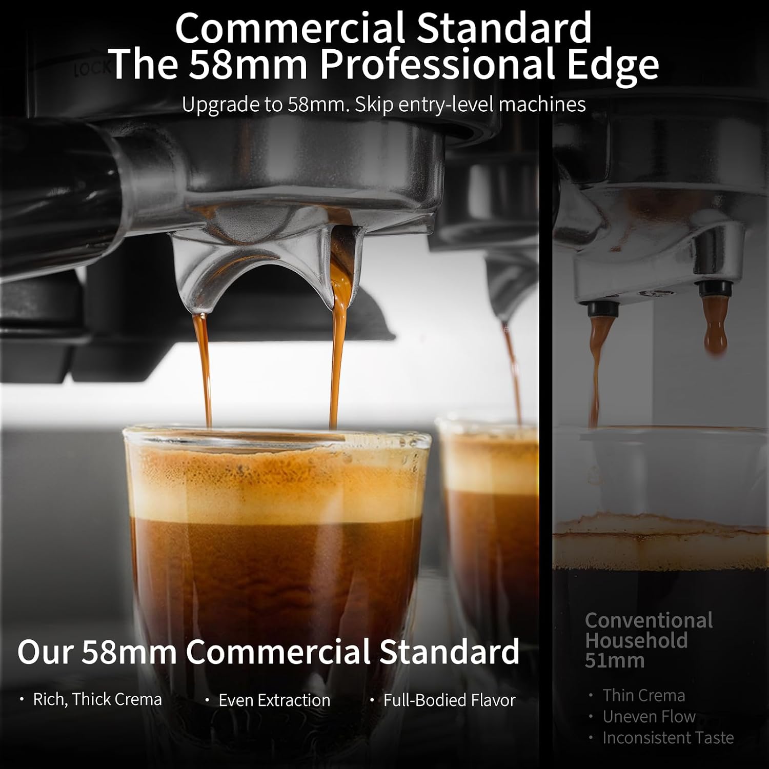 URintells Cuising Espresso Machine with Grinder, All-in-One Coffee Maker with PID Temperature Control & 15 Bar Italian ULKA Pump, Stainless Steel Barista Machine for Home Latte & Cappuccino