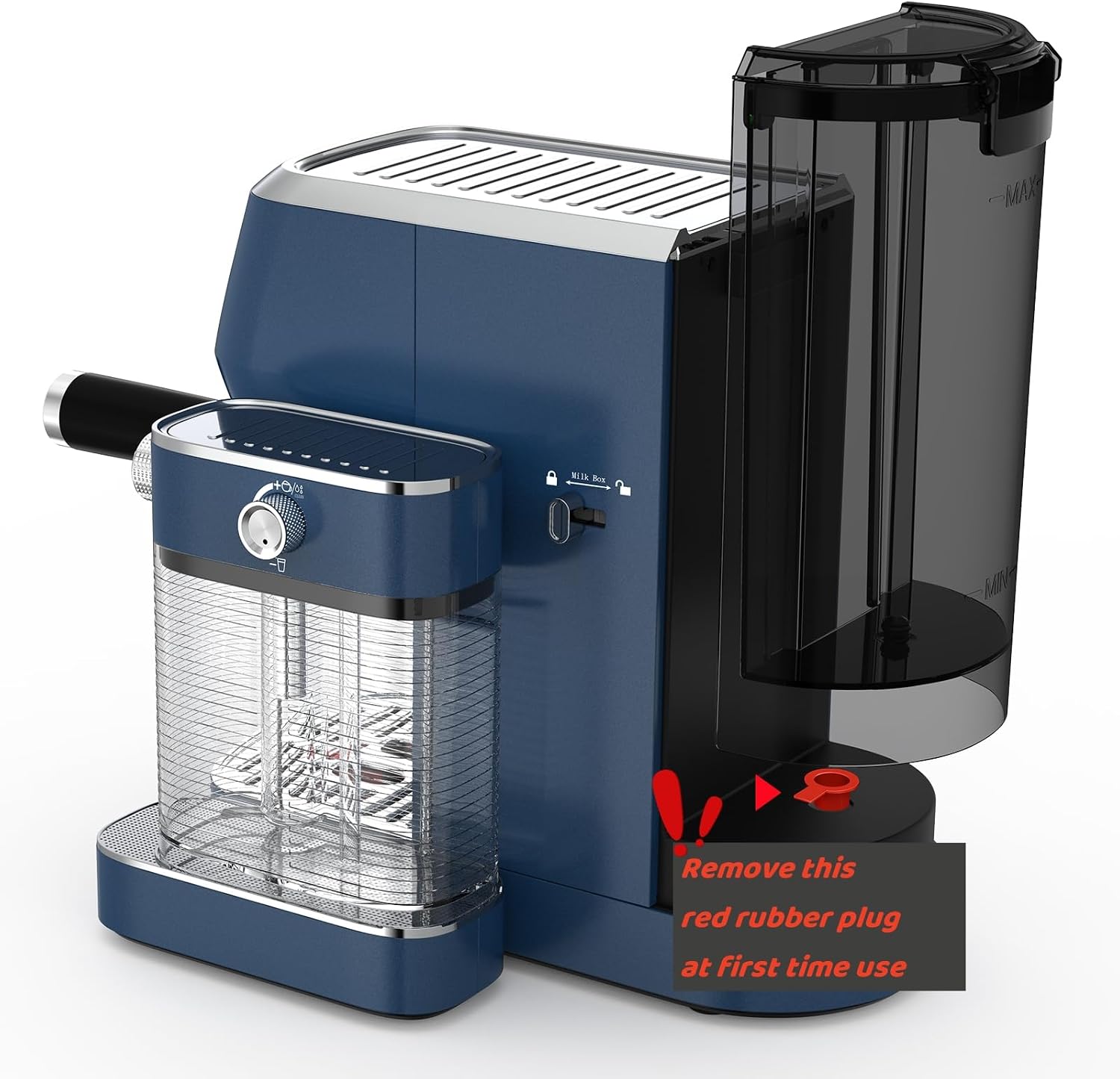 MAttinata Cappuccino Machine 20 Bar, Professional Espresso Machines for Home and Office with Automatic Milk Frothering System, Barista Compact Latte Maker for Coffee Lovers, Stainless Steel-Blue