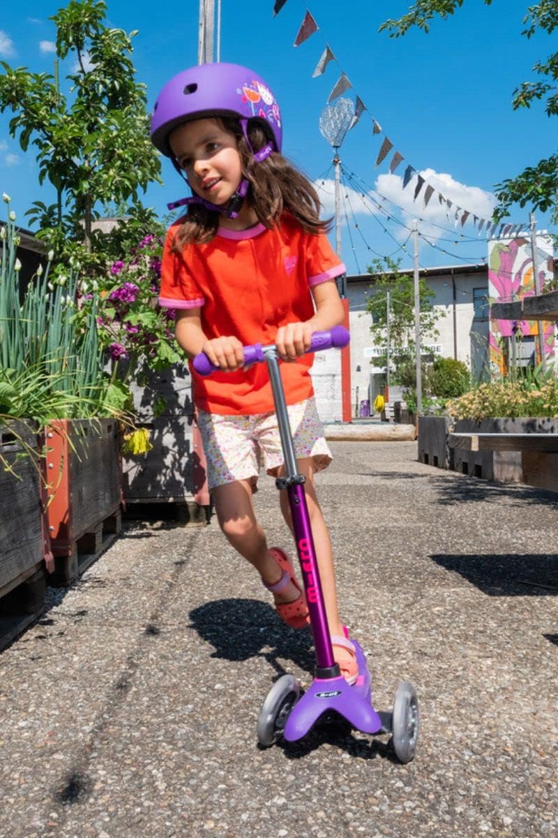 Micro Kickboard | Mini LED Kids Scooter for Ages 2-5 | Children up to 110 lbs | 3 Wheel Lean-to-Steer Design | Adjustable T Bar | Smooth Ride, Motion Activated PU LED Wheels | Swiss Design