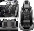 Car Seat Covers for Nissan Frontier 2000-2026, Waterproof Nappa Leather Full Set Seat Cover with Headrests, Anti-Slip and Comfortable Automotive Seat Protector&Accessories(Gray Black)