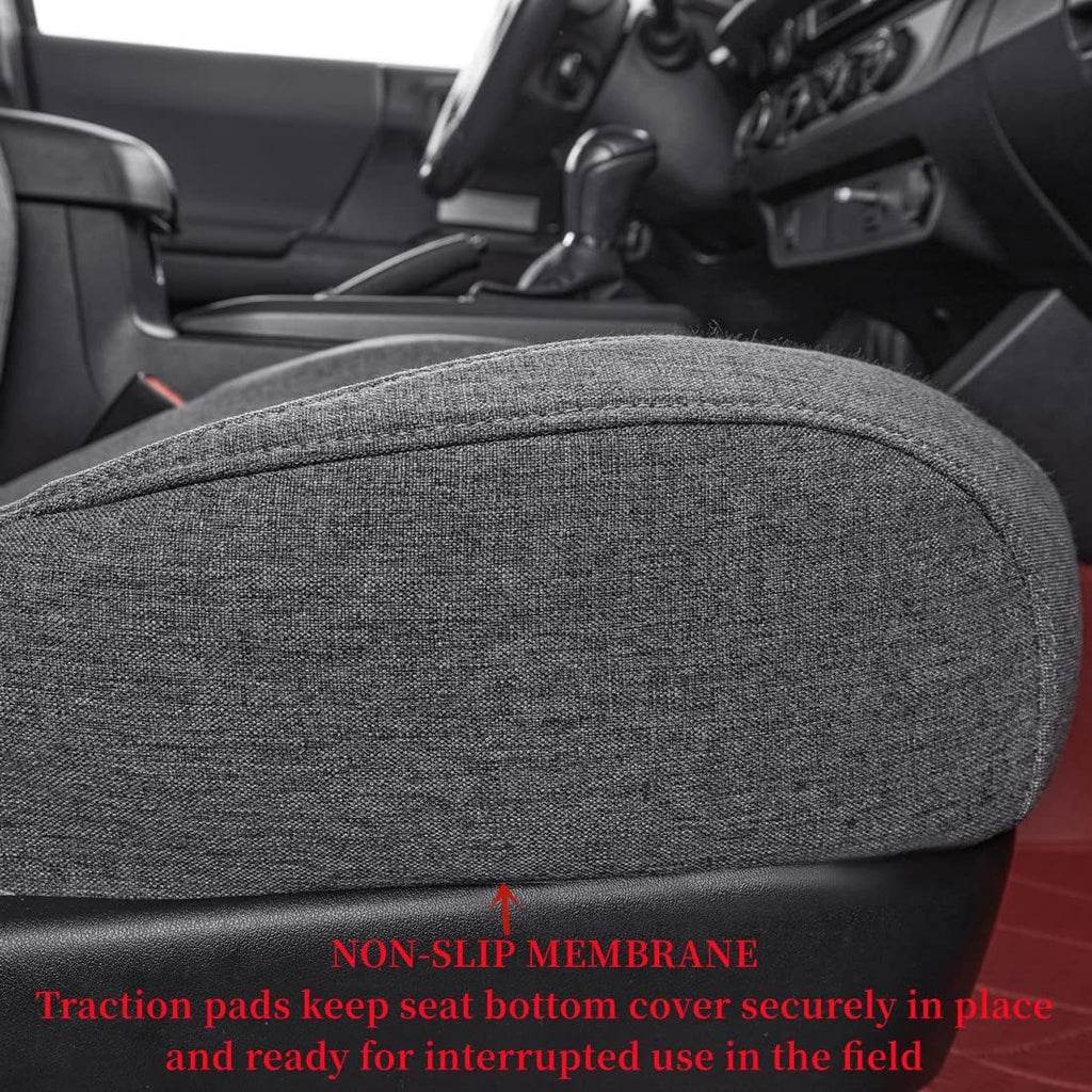 coverdream Front Seat Covers Custom Fit for Toyota Tacoma 2016 2017 2018 2019 2020 2021 2022 2023 SR SR5 TRD Series,Limited Pickup Truck,Breathable Seat Protector,Fit Like A Glove (Gray,2-Pack Only)