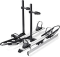 RokRack One Foldable 2-Ebike Rack with Ramp, 200 lbs Capacity, Hitch Mount Electric Bike Rack, Fits up to 5' Fat Tire Width and 50' Wheelbase, Ebike Carrier Rack for 2' Receiver for Cars SUVs Vans RVs