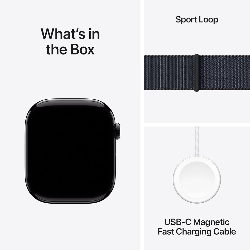 Apple Watch Series 10 [GPS + Cellular 46mm case] Smartwatch with Jet Black Aluminum Case with Ink Sport Loop. Fitness Tracker, ECG App, Always-On Retina Display, Carbon Neutral