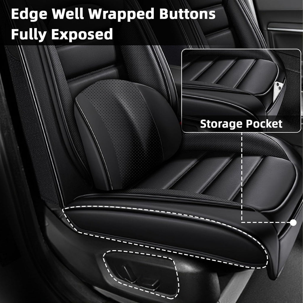 Car Seat Cover Fit for Dodge Charger 2006-2024,Compatible Airbag Non-Slip Waterproof Seat Cover,Car Seat Protector Premium Interior (Luxury 2 Seats,Classic Black)