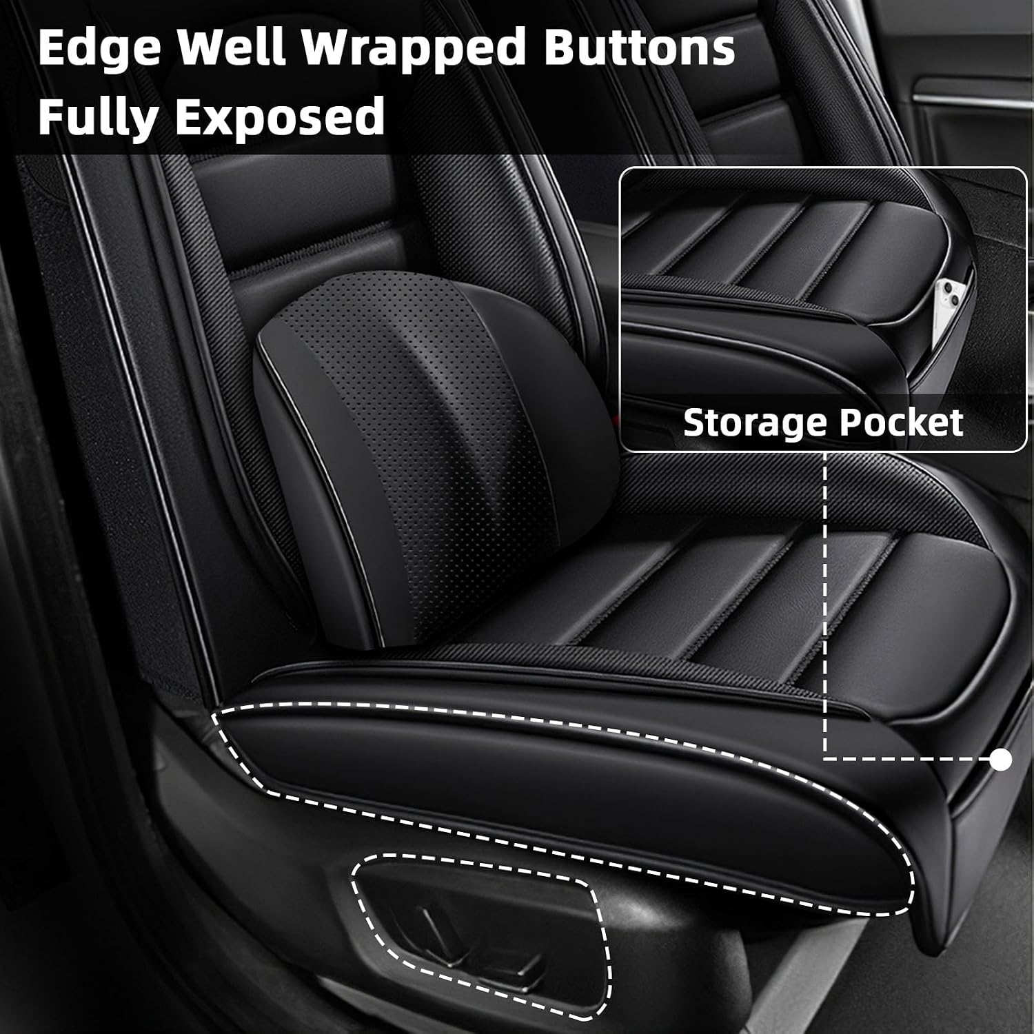Car Seat Cover Fit for Dodge Charger 2006-2024,Compatible Airbag Non-Slip Waterproof Seat Cover,Car Seat Protector Premium Interior (Luxury 2 Seats,Classic Black)