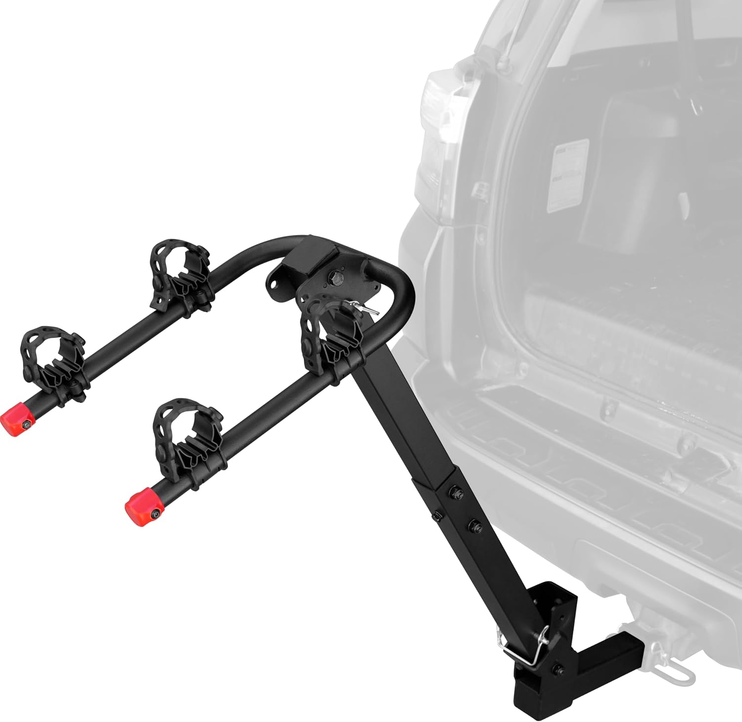 Retrospec Lenox 2-5 Bike Rack Hitch for Car, Truck, SUV - 2in Hitch Mount with Foldable Steel Frame, Anti-Rattle Adapter & Tie Down Straps