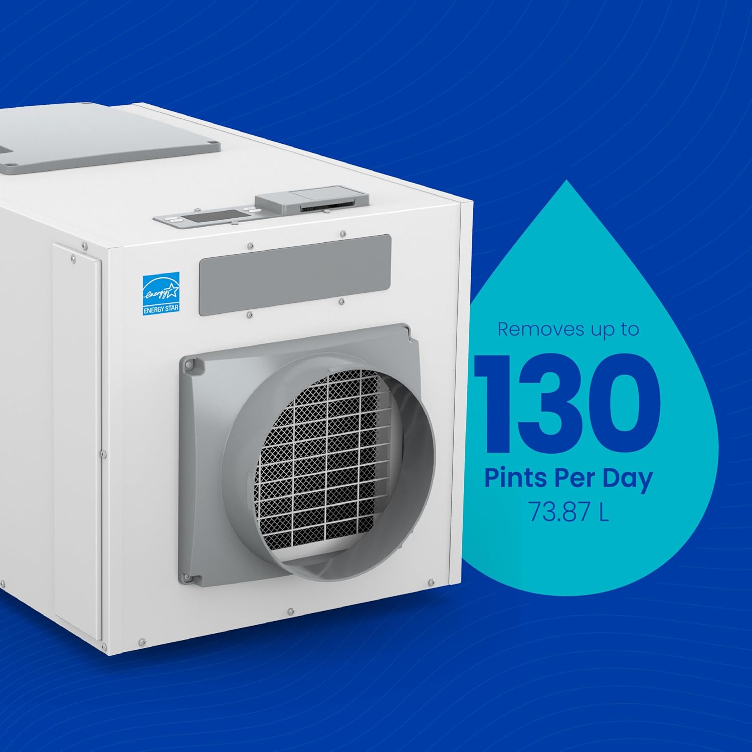 AprilAire E130 Pro 130-Pint Whole-House Dehumidifier, Energy Star Certified, Commercial-Grade for Basement, Crawlspace or Whole House up to 7,200 sq. ft.