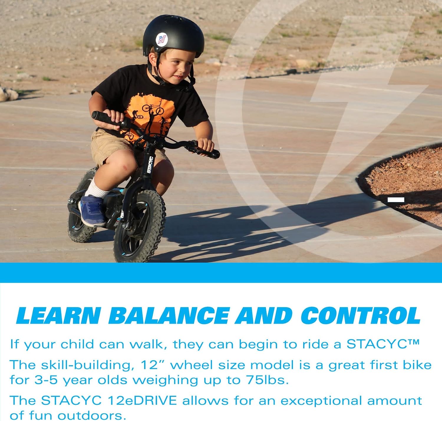 STACYC 12eDRIVE Electric Balance Bike for Kids Ages 3-5 Years Old