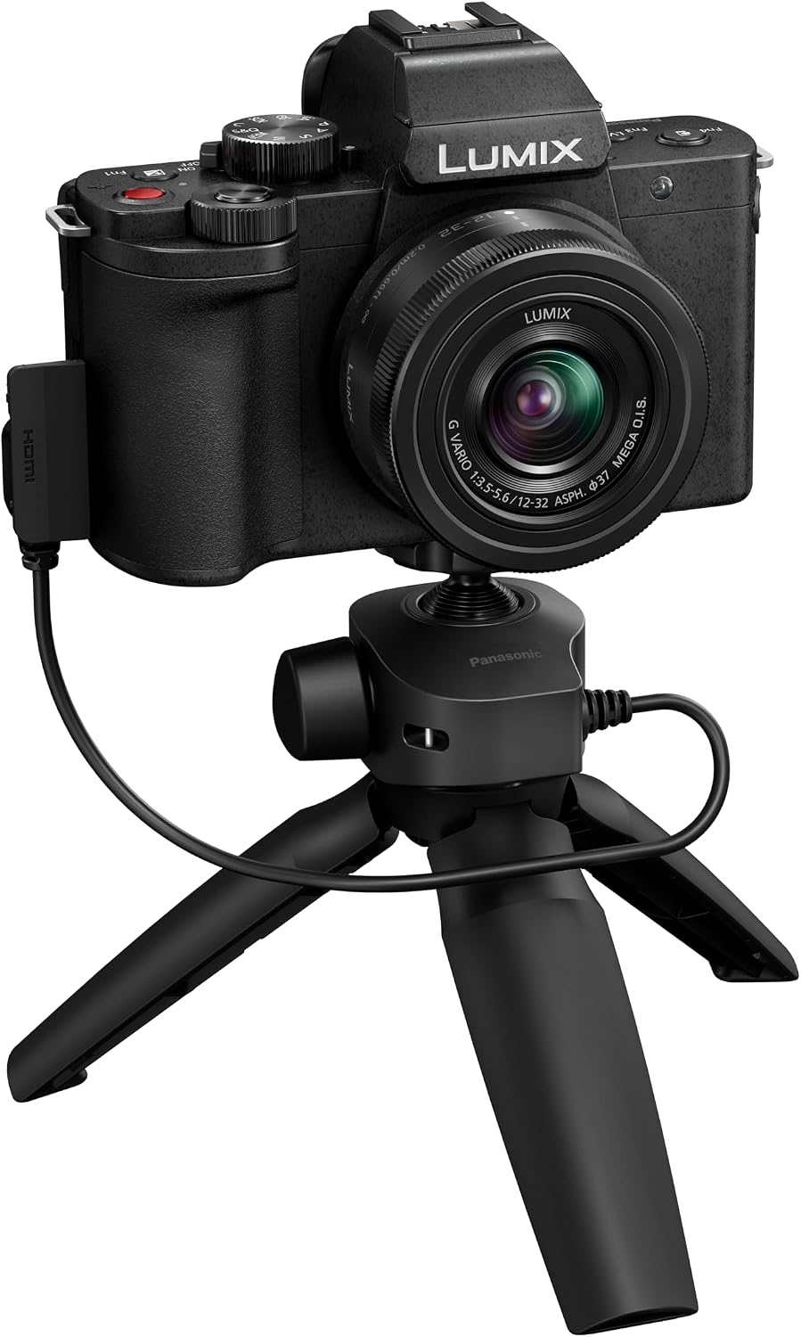 Panasonic LUMIX G100 4k Mirrorless Camera, Lightweight Camera for Photo and Video, Built-in Microphone, Micro Four Thirds with 12-32mm Lens, 5-Axis Hybrid I.S., 4K 24p 30p Video, DC-G100DVK (Black)