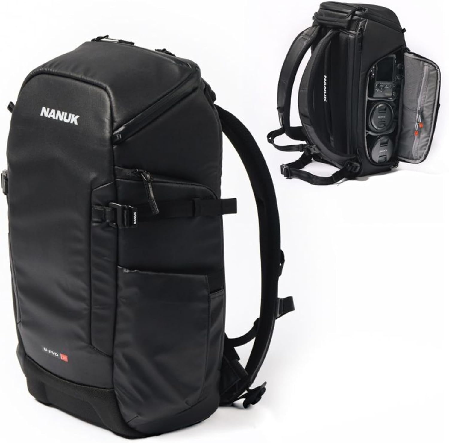 NANUK N-PVD 18L Backpack Camera Bag for Photographers – Hardshell & Highly Water-Resistant | Fits 1 to 2 Camera Bodies, 2 Lenses, Tripod, 14' Laptop, & More