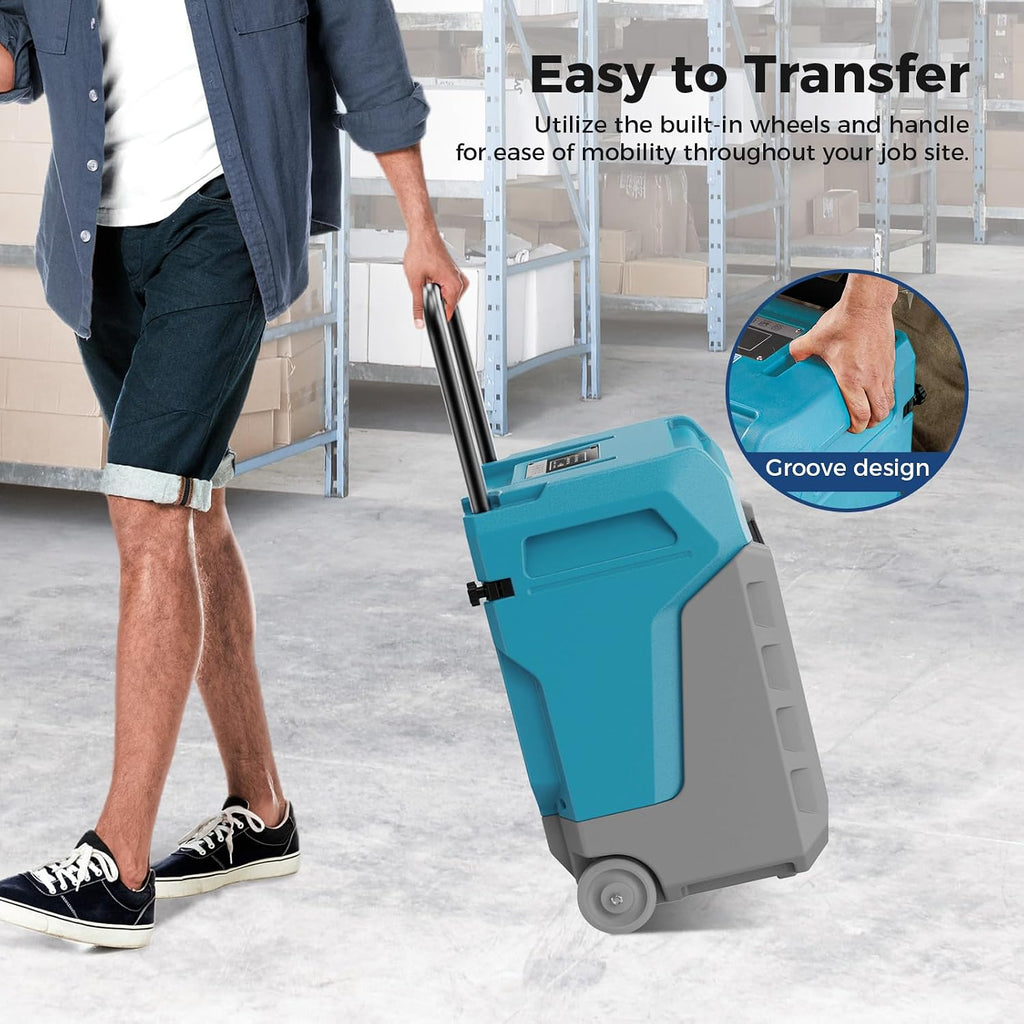 ALORAIR 170 PPD Commercial Dehumidifier with Pump & Drain Hose, LGR Industrial Use, Portable Dehumidifier with Wheels for Water Damage Restore, Carpet Drying, Storm 80X (Blue)