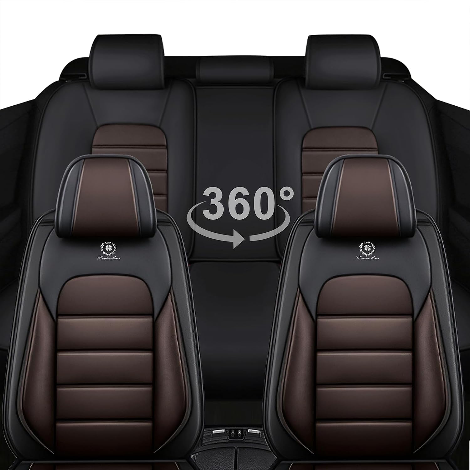 5 Seat Covers for Infiniti QX80 2000-2026 Breathable Car Seat Covers,Anti-Slip Waterproof Car Seat Protectors with Airbag,Automotive Vehicle Cushion with Storage Pockets (Standard,Brown)