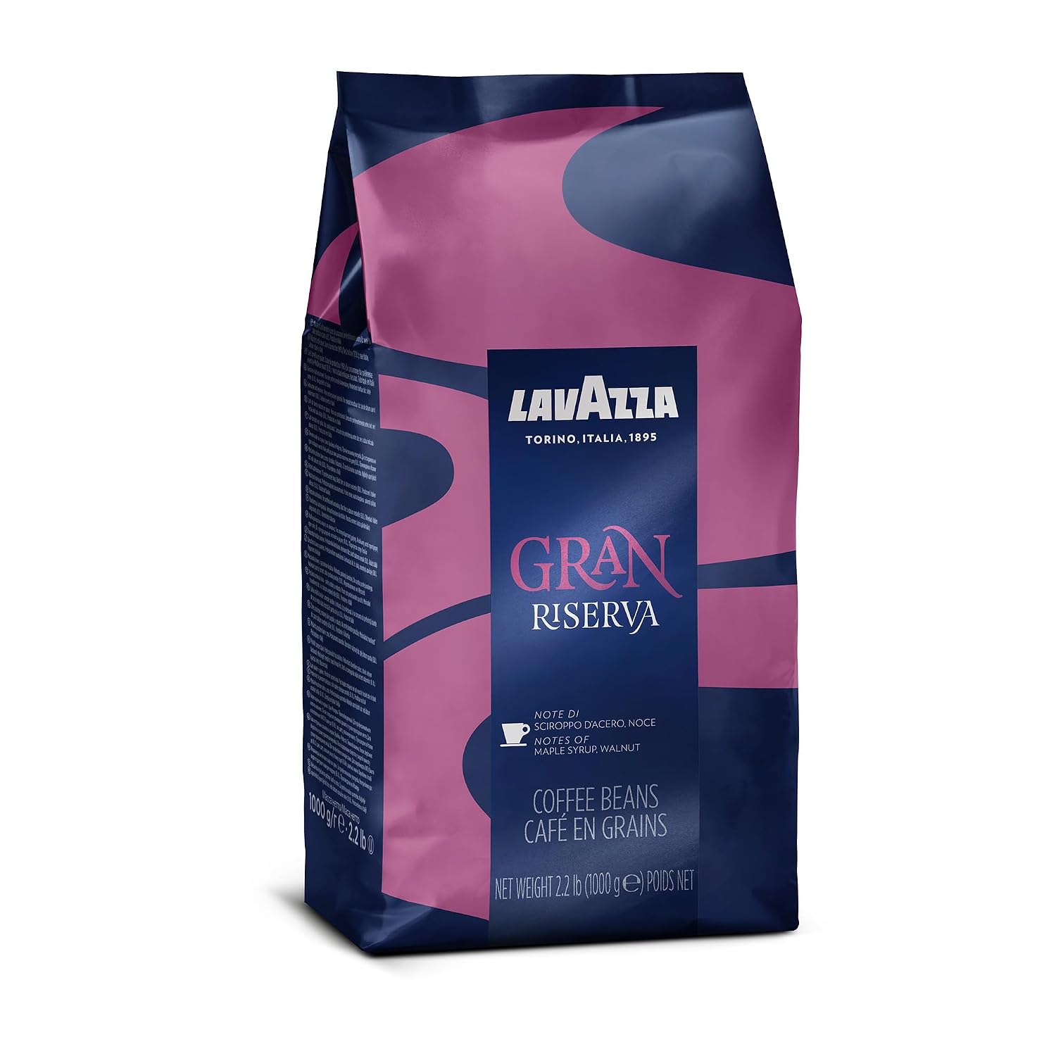 Lavazza Gran Riserva Whole Bean Coffee Blend, Dark Espresso Roast, 2.2LB Bag Authentic Italian (Pack of 6)