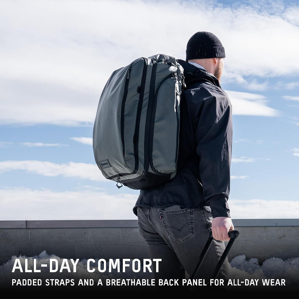 WANDRD TRANSIT Travel Backpack (35L): Expandable Carry-On Travel Backpack – Weather-Resistant, Laptop Compartment, Dual Side Access & Camera Cube Compatible Adventure Bag