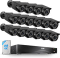 ZOSI 4K 16CH PoE Security Camera System, 16 x 8MP PoE IP Camera Outdoor Indoor with Human Detection, 100ft IR Night Vision, IP66 Weatherproof, 4K 16CH H.265+ NVR with 4TB HDD for 24/7 Audio Recording