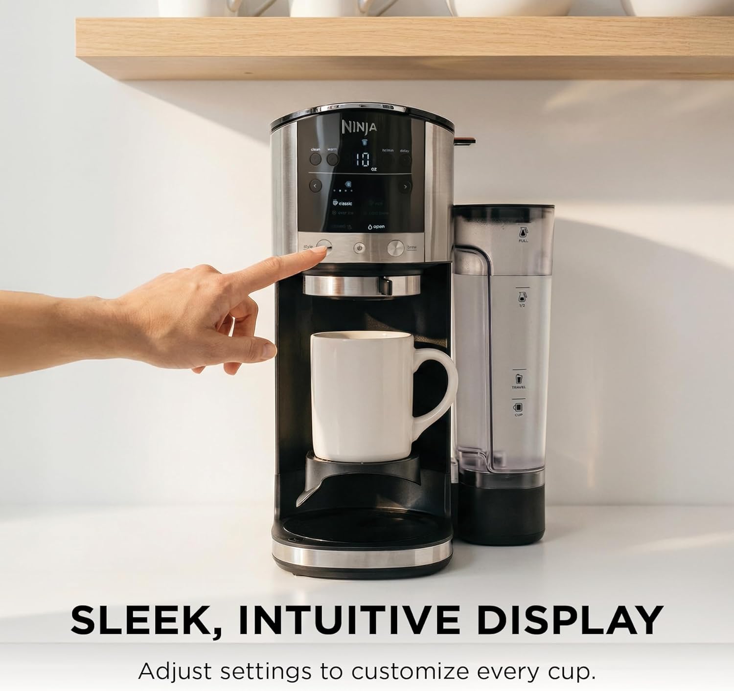 Ninja DualBrew Coffee Maker | Brew Coffee Grounds & Pods | Brew Classic, Rich, Over Ice, & Cold Brew | Brew Single-Serve Cup to Full 12-Cup Carafe | Stainless Steel | GP161