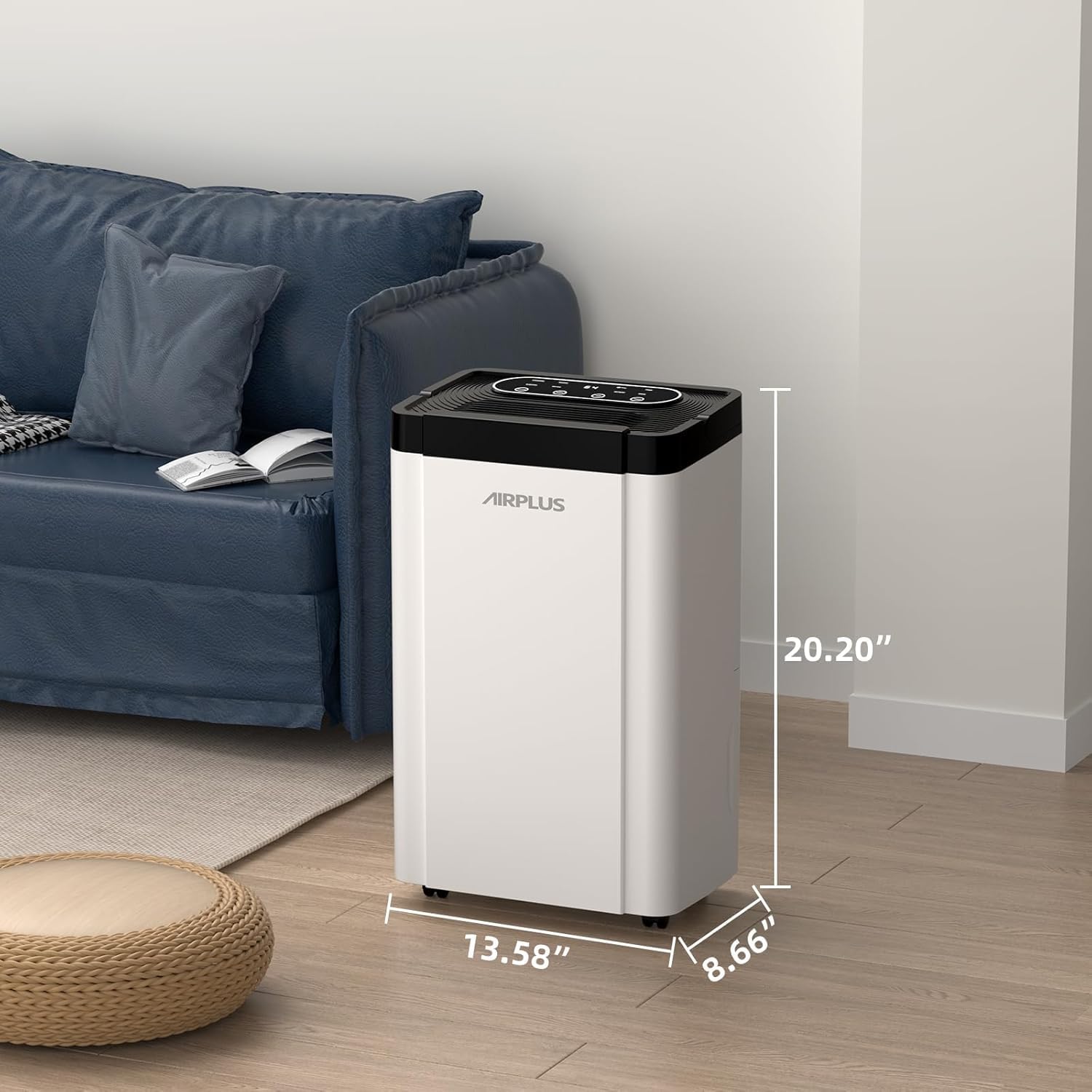 AIRPLUS 4500 Sq. Ft Dehumidifiers for Home, 70 Pints Dehumidifier for Basement with Drain Hose, Continuous Drainage, Intelligent Humidistat, Dehumidifier for bathroom, bedroom, Large Room, 1909
