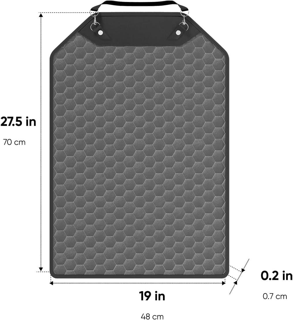 Owleys Kick Mat Back Seat Protector - Car Back Seat Cover for Kids Feet - Waterproof & Sturdy Protector for Upholstery from Dirt, Mud, Scratches and Stain (Gray 2 pc)