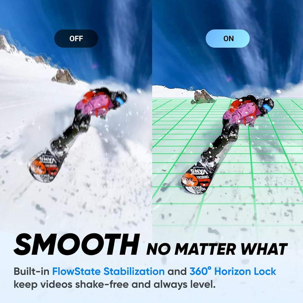 Insta360 X3 Snow Kit (New Version) - 360 Action Camera with 5.7K 360 Active HDR Video, 4K Single-Lens Camera, Waterproof, FlowState Stabilization, 2.29' Touchscreen, AI Editing, Wintersports