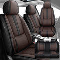 Car Seat Covers 5 Seats Fit for Mitsubishi Montero 1999-2005,Waterproof Leather Seat Covers,Airbag Compatible,Car Seat Protectors Interior Sets(Full Set,Black&Brown)