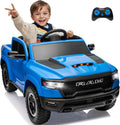 YOFE Ram 1500 RHO Ride on Car for Kids,12V Electric Truck Car with Remote,Kids Ride on Toy Car with Raised Windows,Safety Belt,Bluetooth,Music for Age 3-8 (Blue)