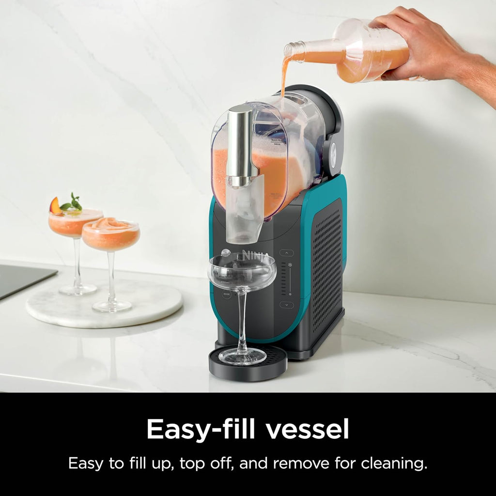 Ninja SLUSHi Professional Frozen Drink Maker with RapidChill Technology, 88 oz. Frozen Drink & Slushie Machine, 2 Preset Programs, Frozen Margaritas, and More, Premium Accents, Teal, FS299 (Renewed)