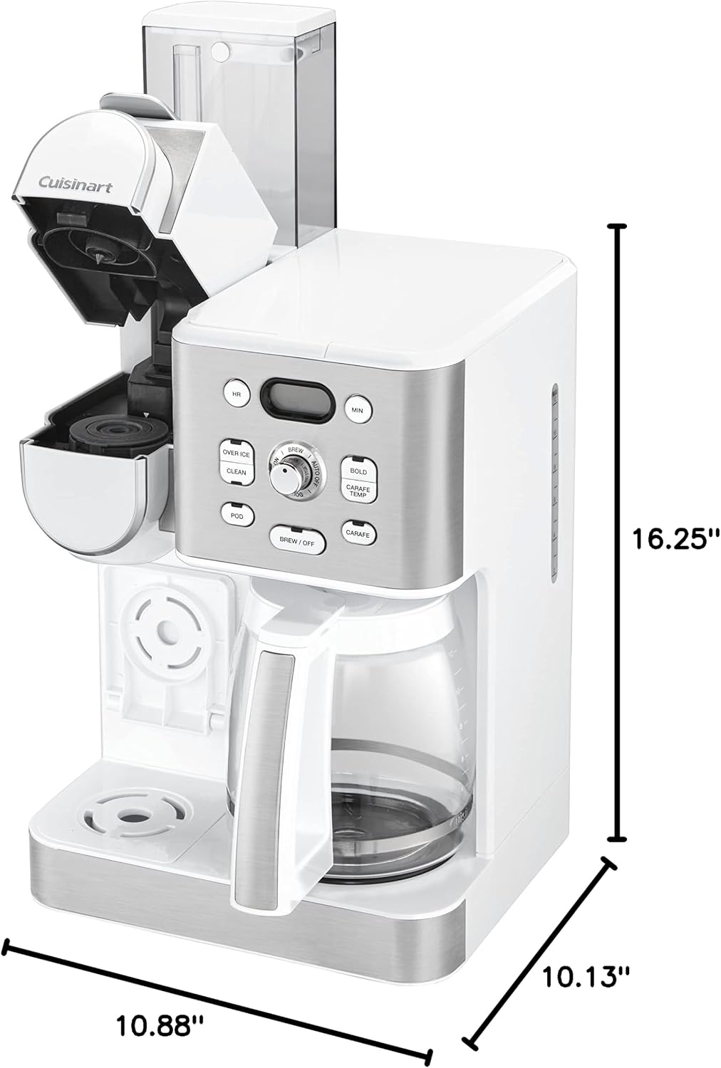 Cuisinart 12-Cup Coffee Maker, Single-Serve Brewer Glass Carafe, Automatic Hot & Iced Coffee Machine, Brew Strength Control and Brew Pause, SS-16W, White