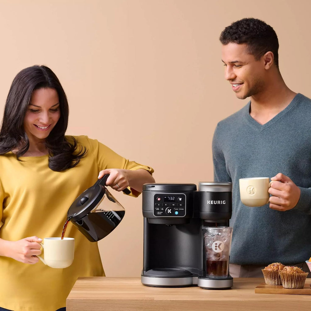 Keurig KD5600 K-Duo Hot & Iced Single Serve & Carafe Coffee Maker, 72oz Reservoir, MultiStream Technology (Gen 2), Black (Renewed)