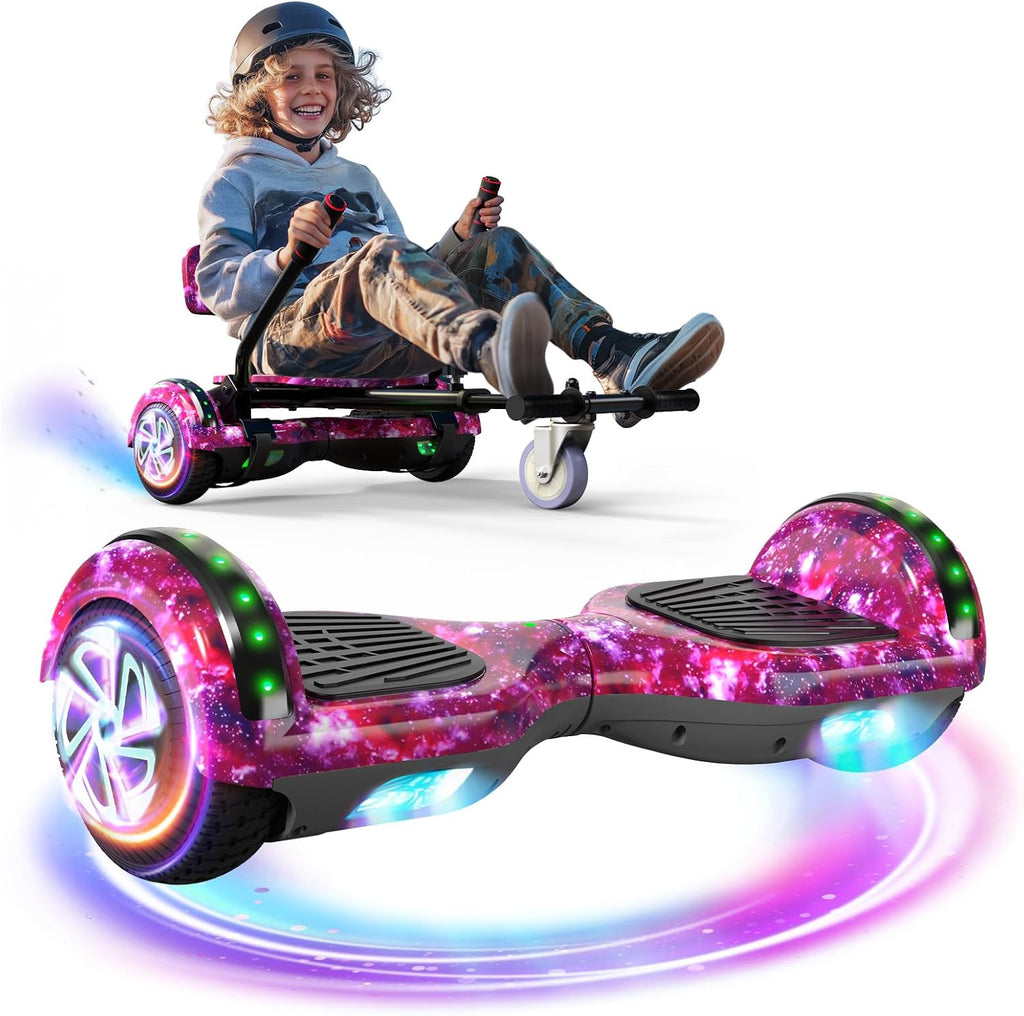 Scooter Seat Attachment, Scooter with Go Kart for Kids Boys Girls Adults, LED Lights, Bluetooth(Include Go-Kart)