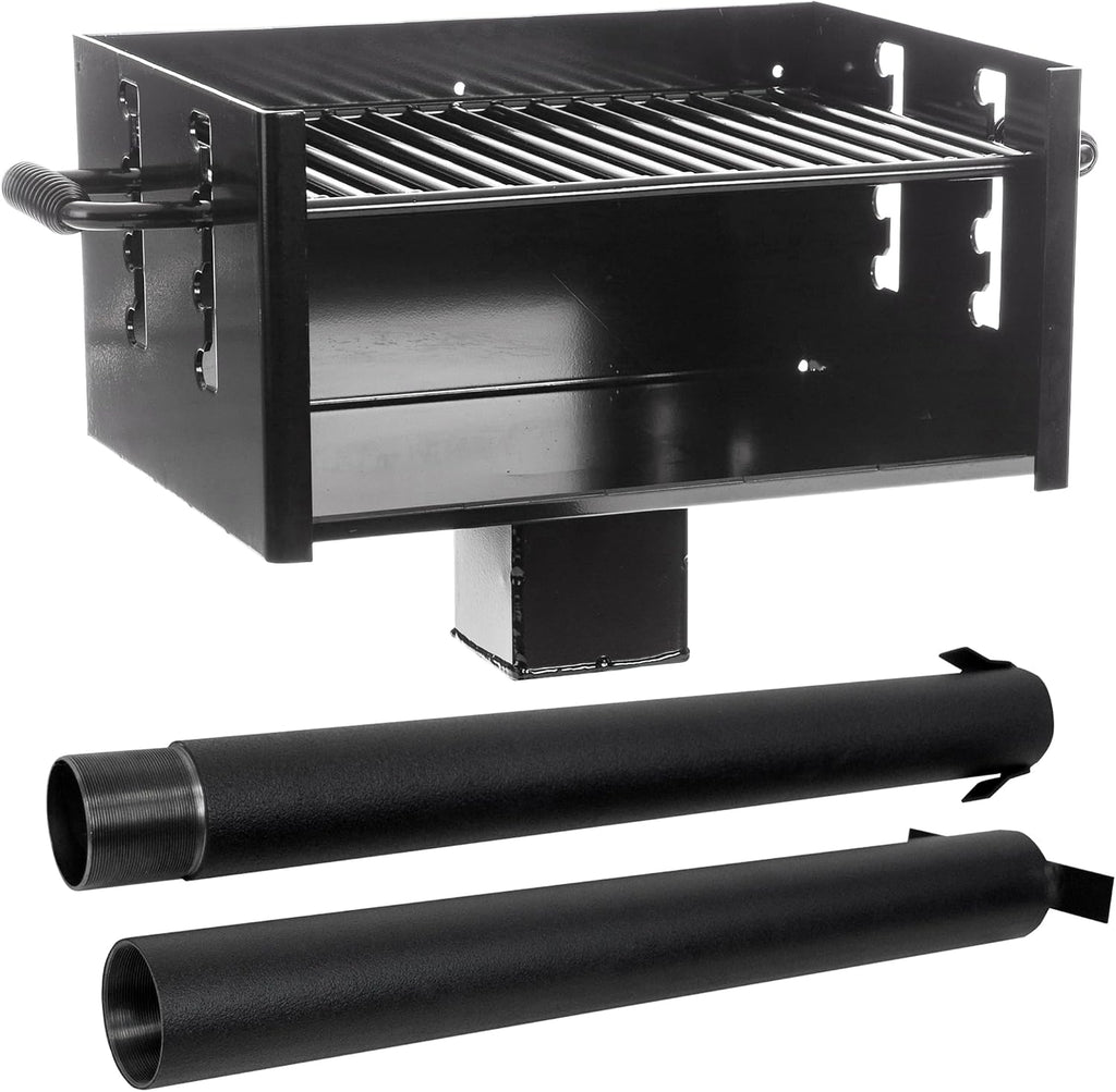 Commercial Grade Park Grill – Heavy-Duty Steel with 300 Sq Inch Cooking Grate, 360° Swivel Post, Made in the USA by Jamestown Advanced Products
