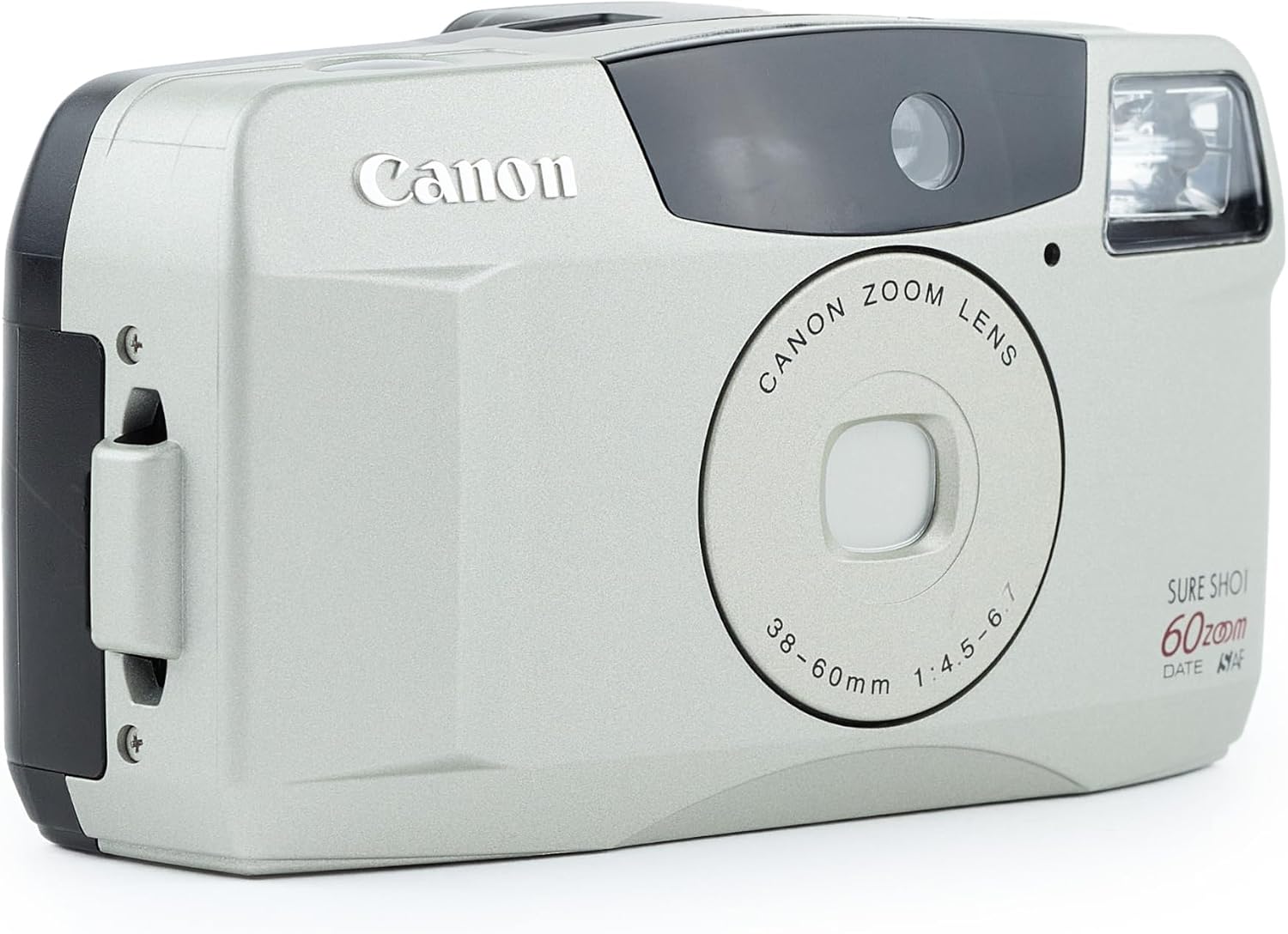 Canon Sure Shot 60 Zoom SAF 35mm Point and Shoot Film Camera w/Canon Zoom Lens 38-60mm. Built-in flash and film rewinder. (Renewed)