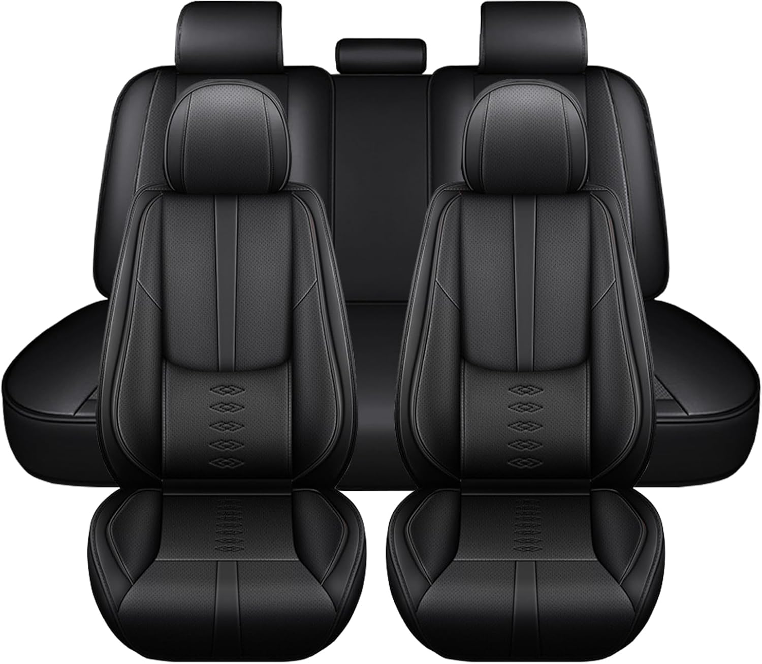 Leather Seat Covers for Toyota Land Cruiser 2000-2024,Premium Car Seat Covers Full Set,Waterproof Car Seat Protectors with Airbag,Comfort Interior Cover Seats for Cars(Black)