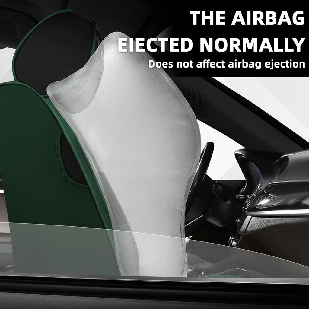 Car Seat Cover Fit for Honda Pilot 2003-2025,Compatible Airbag Non-Slip Waterproof Seat Cover,Car Seat Protector Premium Interior (Standard 2 Seats,Black Green)