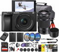 Sony Alpha a6100 Mirrorless Camera with 16-50mm OSS II Lens and 55-210mm Zoom Lenses (ILCE6100XB) + Photography Software + 64GB Memory Card + NP-FW50 Battery + Camera Bag + Charger + More