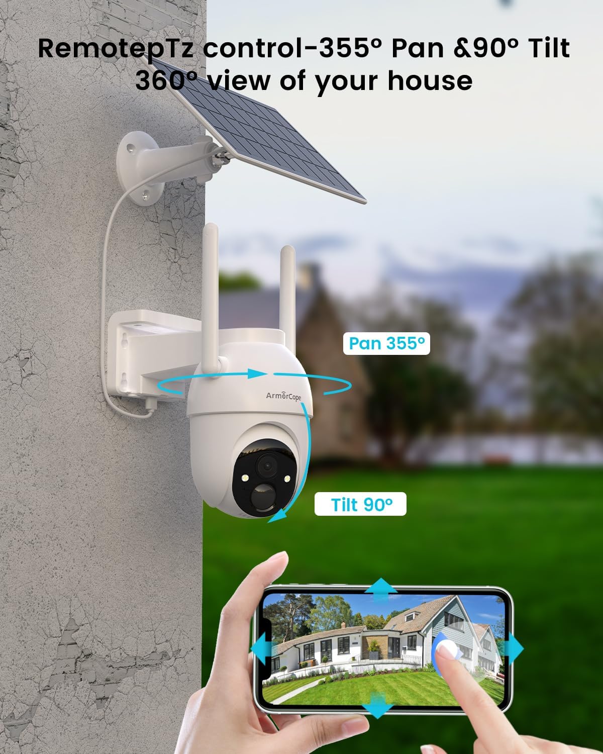 Armorcope Security Cameras Outdoor Wireless,4 Cam-Kit,No Subscription,360° Pan & Tilt Home Security Cameras System,2K Color Night Vision