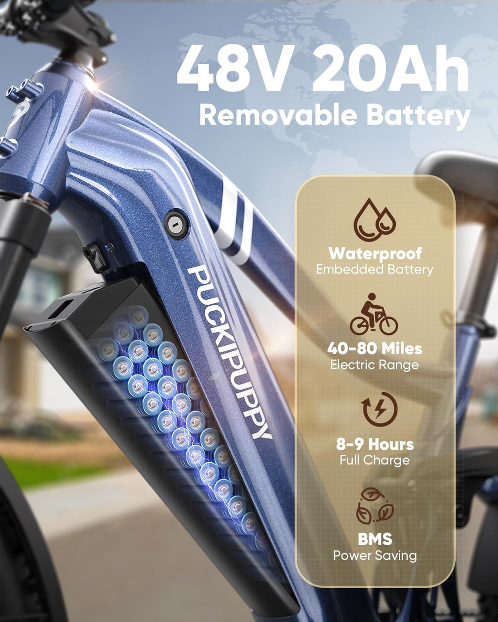 Battery+Luxury Gift Pack Boxer Electric Bike for Adults 960W, 48V 20AH Battery Ebike, Full Suspension 26' Fat Tire E Bike, 28MPH 80Miles Range Mountain Electric Bicycle, 7 Speed Hydraulic Disc Brakes