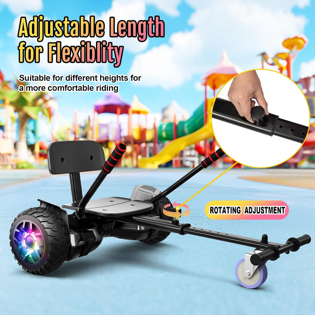 Scooter Seat Attachment, Scooter with Go Kart for Kids Boys Girls Adults, LED Lights, Bluetooth(Include Go-Kart)