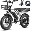 Jasion RetroVolt Electric Bike for Adults, 2000W Peak Motor- 30MPH Electric Dirt Bike, 48V 13AH Battery Mountain EBike, Max 70Miles Electric Motorcycle, 20'' X 4'' Fat Tire All-Terrain E-Bike