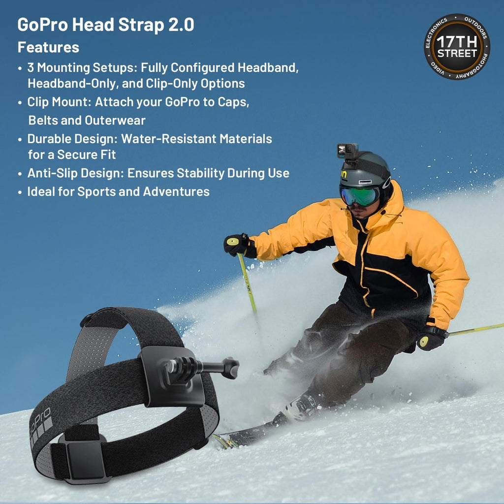 GoPro Hero13 Black 27MP Waterproof Action Camera - Special Accessory Bundle | 5.3K60 Ultra HD Video w/Handler, 2 Enduro 1900mAh Batteries, 64GB Extreme microSDXC Memory Card and Head Strap 2.0