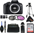Canon EOS 2000D (Rebel T7) DSLR Camera + 18-55mm III Kit (Renewed) (Body Only (Intl Ver.) w/Advanced Accessories Bundle)