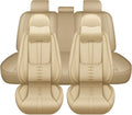 Leather Seat Covers for Lexus LS 460 2007-2017,Car Seat Covers Full Set,Waterproof Car Seat Protectors with Airbag,Comfort Interior Cover Seats for Cars(Beige,Pillows)
