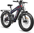 FREESKY 2026 Alaska Pro Dual Battery 48V 45AH 200 Miles 40MPH Electric Bike for Adult, 4000W High-Torque Motor Long Range Fat Tire Ebike, 26' Full Suspension Mountain E Bike, UL 2849 Certified by TÜV