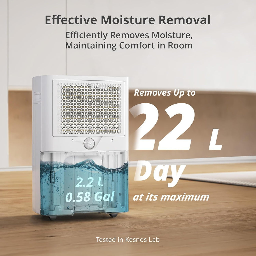 Kesnos 4500 Sq. Ft Dehumidifier for Home with Drain Hose -Ideal for Basements, Bedrooms, Bathrooms, Laundry Rooms -with Intelligent Control Panel, Front Display, 24 Hr Timer and 0.69 Gallon Water Tank