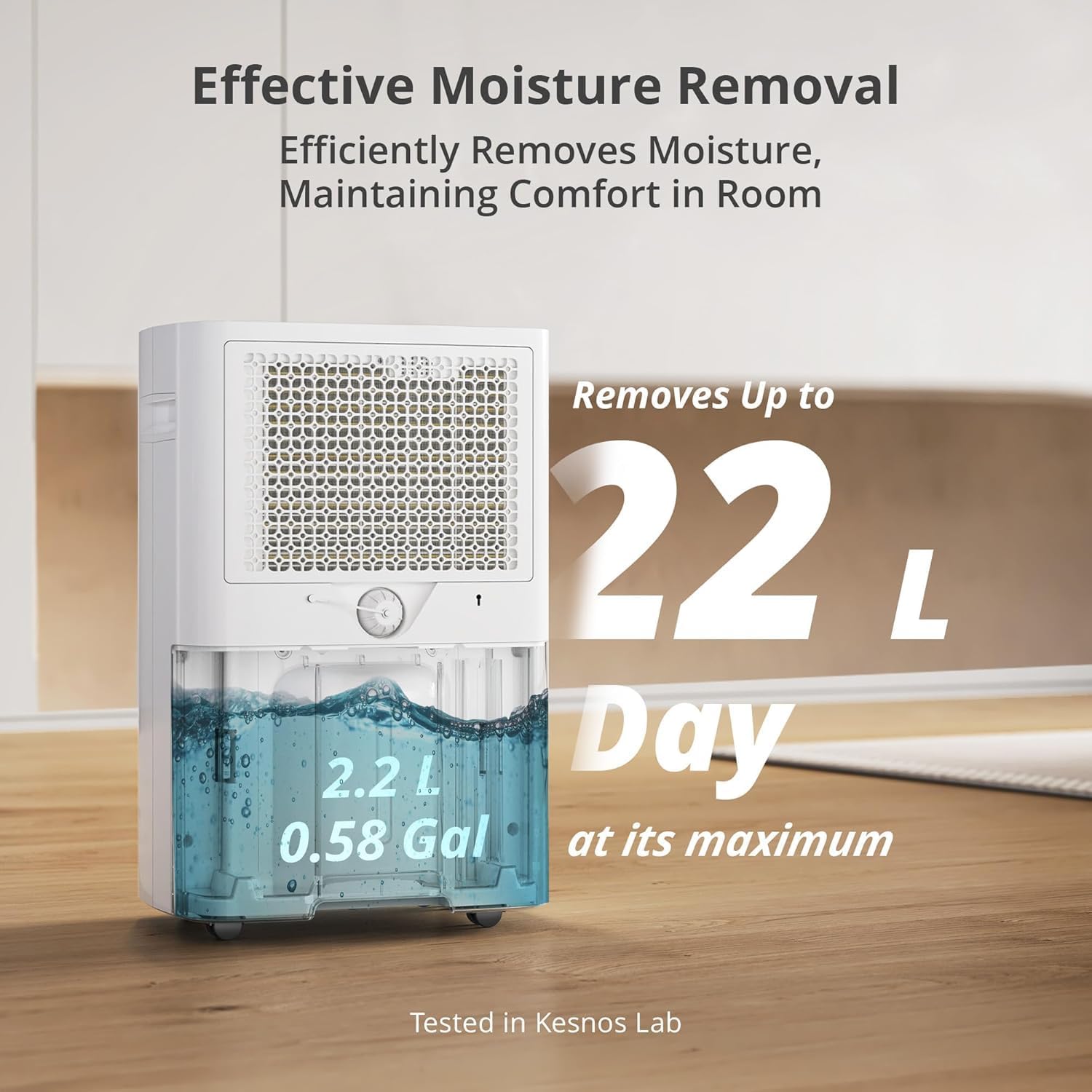 Kesnos 4500 Sq. Ft Dehumidifier for Home with Drain Hose -Ideal for Basements, Bedrooms, Bathrooms, Laundry Rooms -with Intelligent Control Panel, Front Display, 24 Hr Timer and 0.69 Gallon Water Tank
