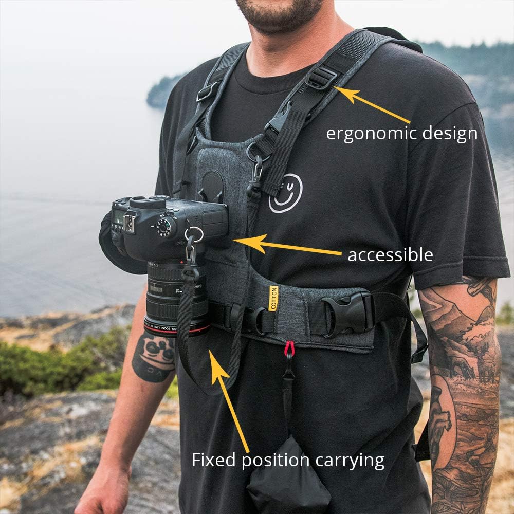 Cotton Carrier CCS G3 Camera Harness System for One Camera, Grey, 1 Camera